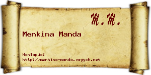 Menkina Manda névjegykártya